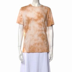 Ganni crew neck tee orange tie dye